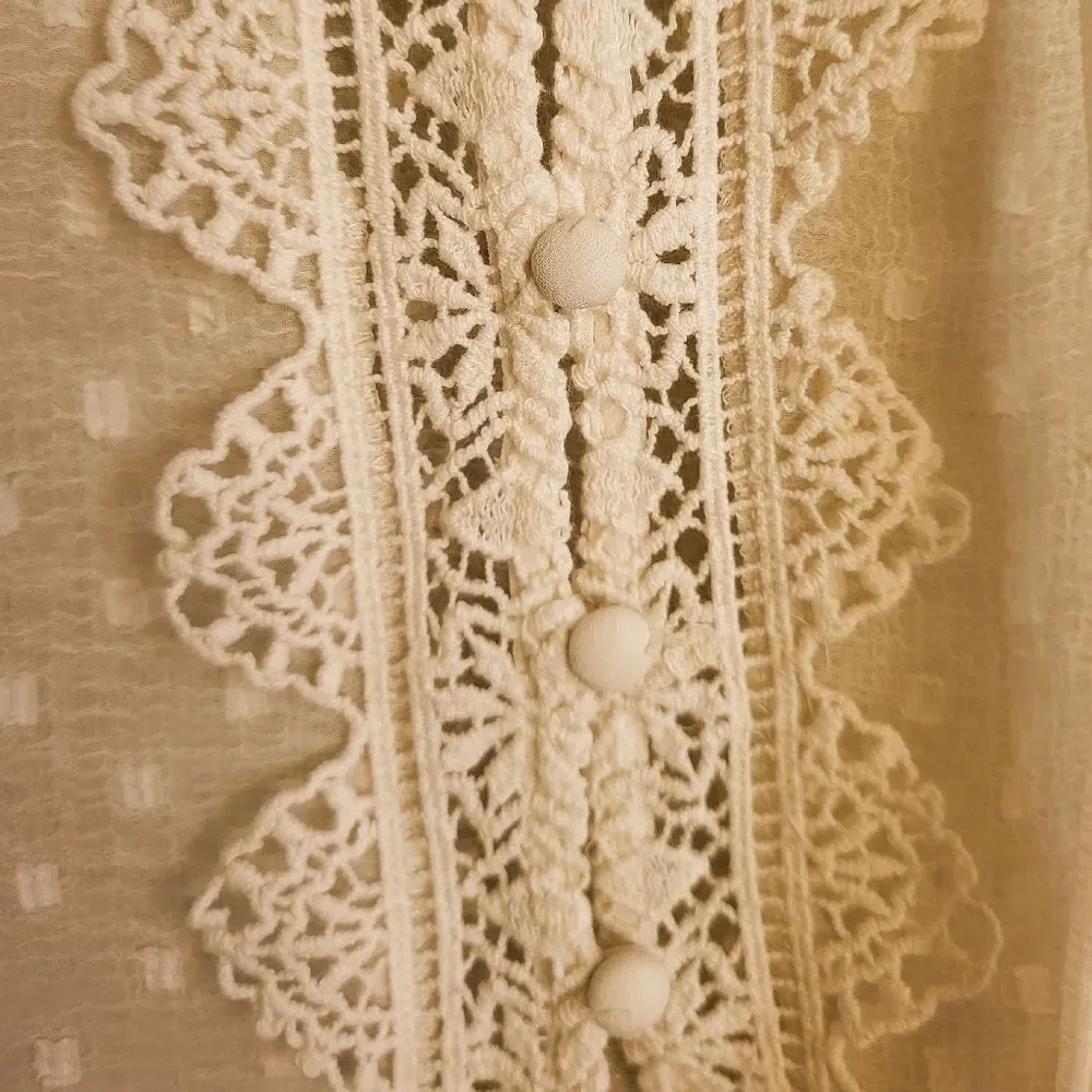 Zara Romantic Lace Tie Blouse